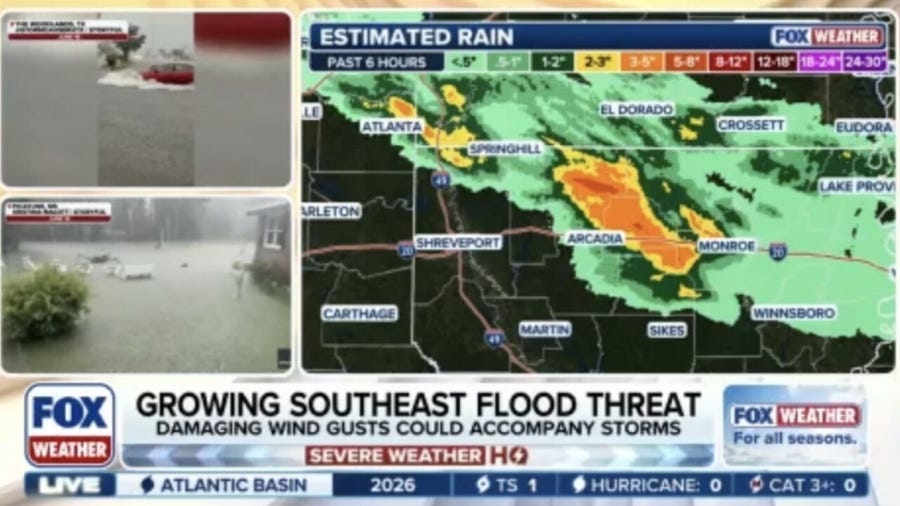 Lingering tropical moisture fueling downpours across the Southern and Central U.S.