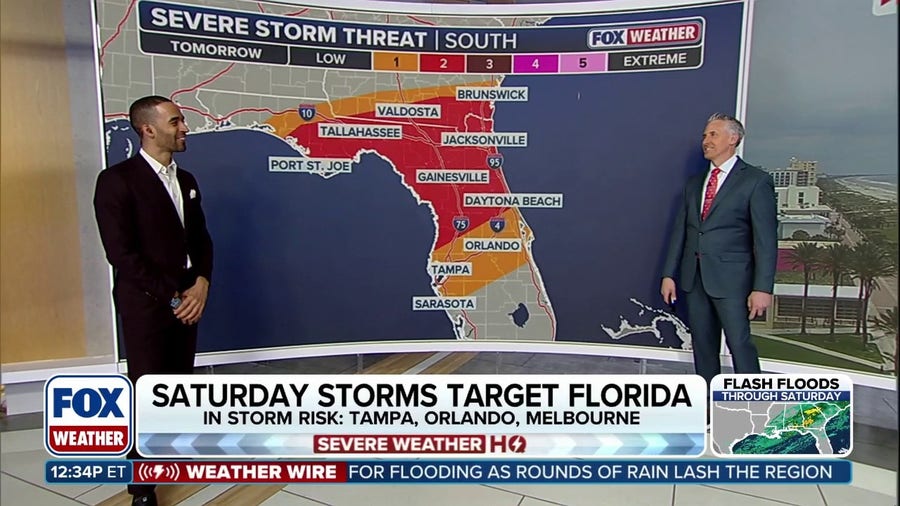 Saturday storms target Florida, with major cities in threat zone for damaging winds