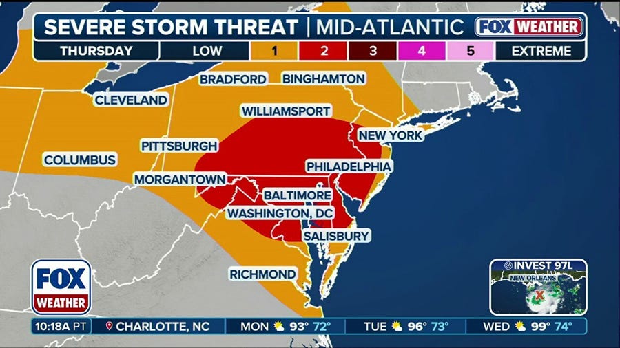 Severe storms target major Northeast cities by midweek