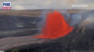 Lava gushes out of the Mount Kīlauea volcano in Hawaii
