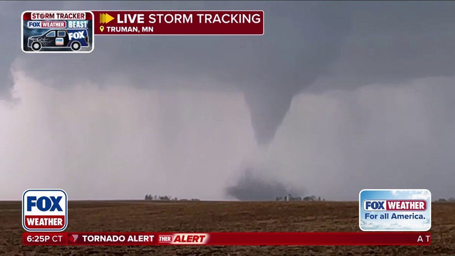 Tornado touches down and rips across farmland in Minnesota