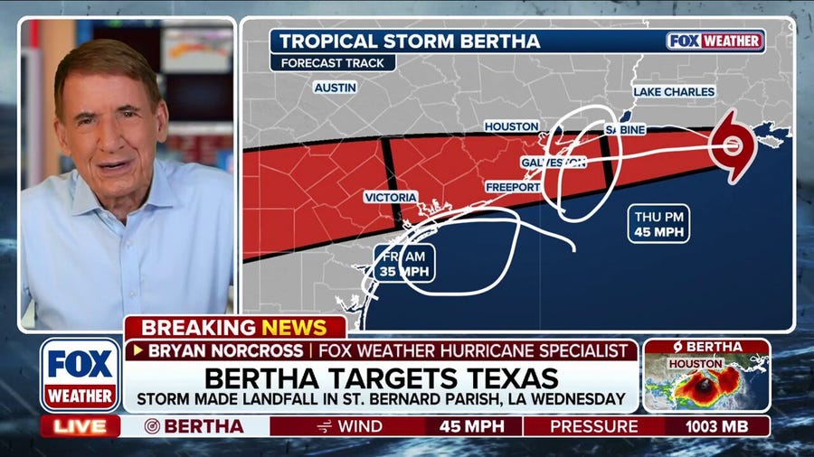 Exclusive Analysis: Bryan Norcross Explains What's Next as Tropical Storm Bertha Heads for Texas