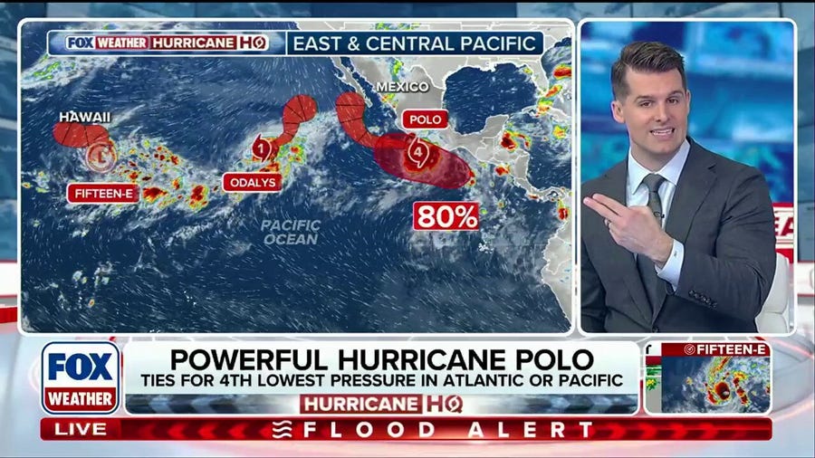 Additional severe storms linger behind Hurricane Polo this week in the Pacific