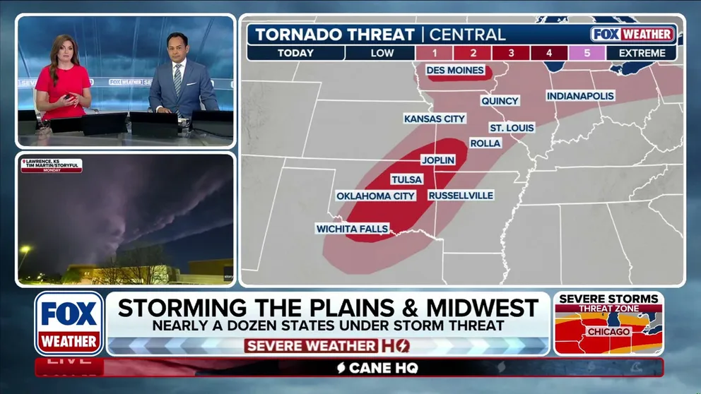 Areas that were slammed by tornadoes, massive hail, and damaging wind gusts on Tuesday will see another round of storms Wednesday afternoon. This Level 2 out of 5 severe storm risk stretches from the southern Plains to the Midwest and also includes portions of the Ohio Valley and Northeast.