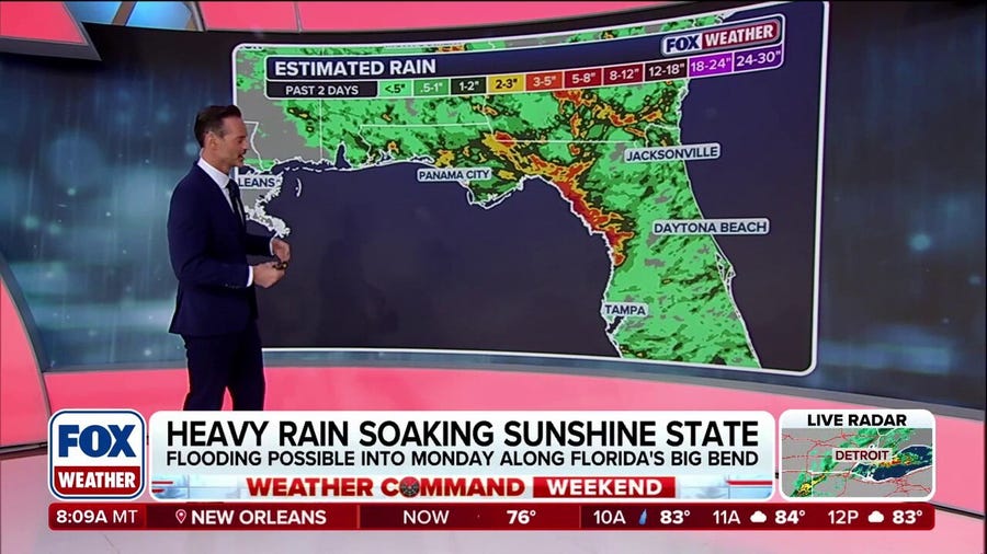 Developing storms pose damaging wind threat as heavy rain soaks Florida