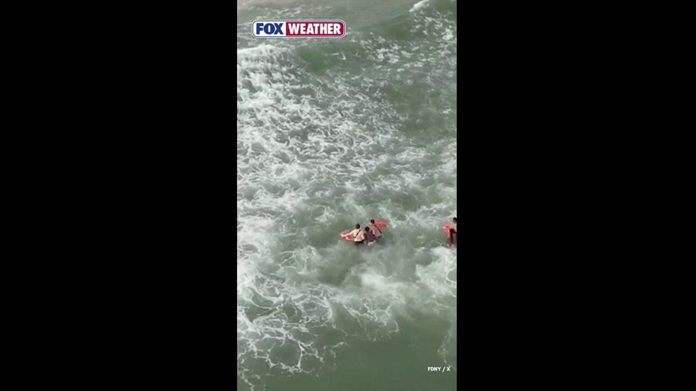 At approximately 6:20 p.m. Tuesday, FDNY members assigned to the Robotics Unit and EMS rescued two swimmers in distress off Rockaway Beach at Beach 85th Street just 20 minutes after lifeguards had gone off duty. While patrolling the shoreline with a drone, Firefighter Michael Stothers spotted the swimmers struggling in the water and, within minutes, successfully deployed a flotation device from the drone. The flotation device began to inflate as soon as it hit the water and helped both swimmers remain afloat until rescuers arrived.