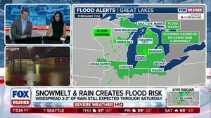 Snowmelt and rain create flood risk across Great Lakes with widespread flash flood alerts in place