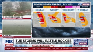Multiday severe storm threat targets Plains, Rockies with large hail and damaging winds