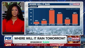 Where will it rain on Wednesday?