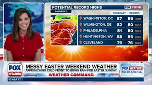 Near record-high temperatures across Mid-Atlantic ahead of Easter storms set to sweep East Coast
