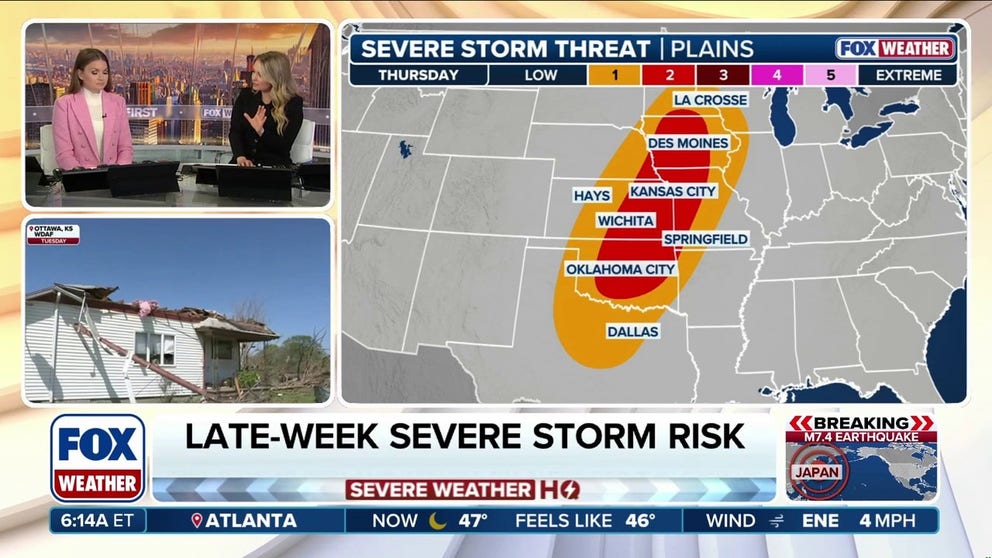 Severe weather threat expected to reignite late-week across Central US ...