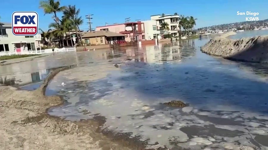 Watch: Tidal flooding inundates San Diego