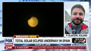 Total solar eclipse creates dark scene in Spain