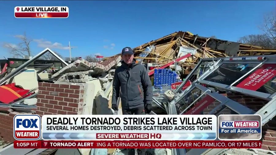 Dozens of homes destroyed by powerful tornado that tracked through Illinois, Indiana 