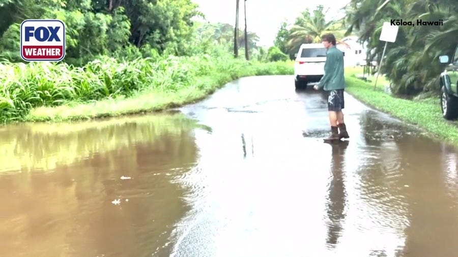 Watch:  Flash Flooding In Kaua'i As Hurricane Lowell Approaches