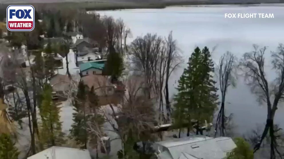 Drone footage captured by the FOX Flight Team shows the extensive flooding in Cheboygan, Michigan. There is a high probability of a need to evacuate the area as water levels continue to rise.