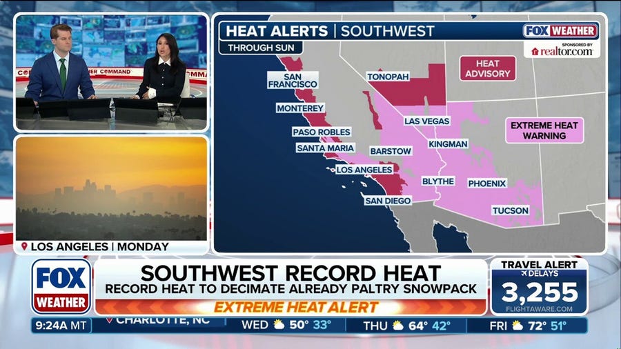 Spring heat wave across Southwest to break records for March 