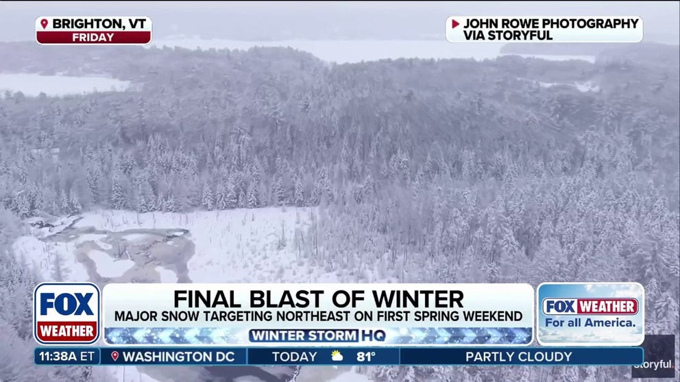 Spring and winter are battling it out across the Northeast as snow, severe storms and torrential rain are likely to develop through Monday morning. The heaviest snow will shift into northern New Hampshire and much of Maine.