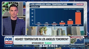 How high will temperatures climb in Los Angeles on Thursday?