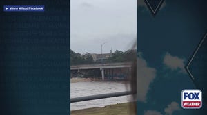 See it: Barge stuck beneath Sidney Baker Bridge in Kerrville amid flash flooding