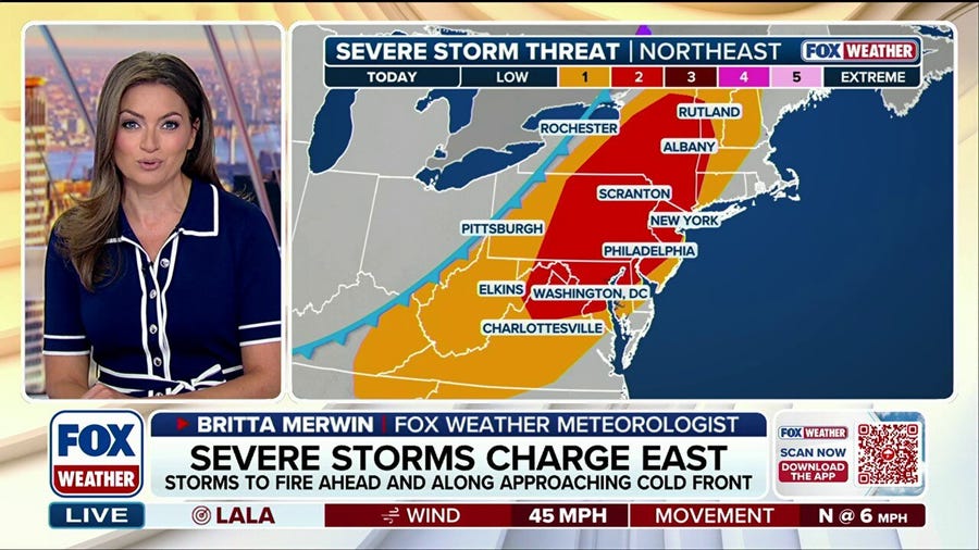 Over 38 million Americans face severe storm, flash flood risks as cold front sweeps east
