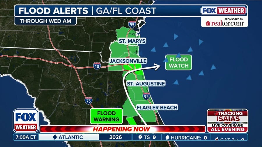 Relentless rain soak Northern Florida, triggers Flood Watches
