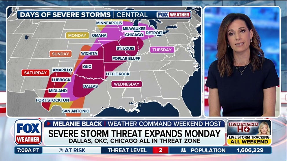Severe storms expand into mid-week across Central states | Latest ...