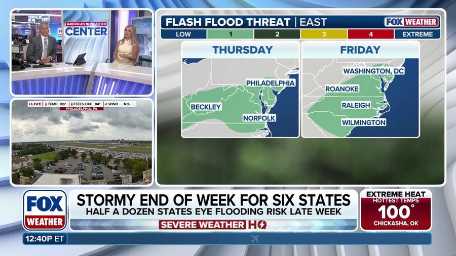 Six states in the East face a stormy end to the week