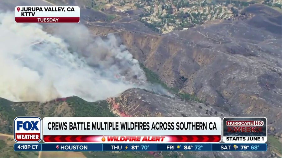 Crews battle multiple wildfire across Southern California