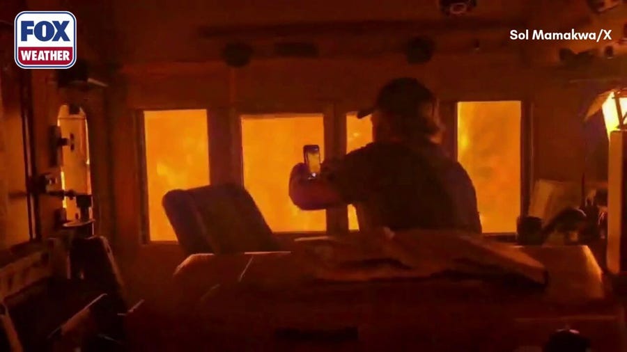 Canadian train caught in roaring wildfires