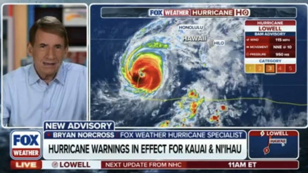 As rain bands from Hurricane Lowell start to slam parts of Hawaii, FOX Weather Hurricane Specialist Bryan Norcross joins to talk about the storms impacts already being felt in Hawaii. Norcross gives his exclusive analysis on the storm so far and what is to come as Hurricane Warnings are now in place for parts of the island chain. Stick with FOX Weather for the very latest: 