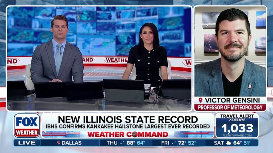 Largest hailstone in Illinois state history