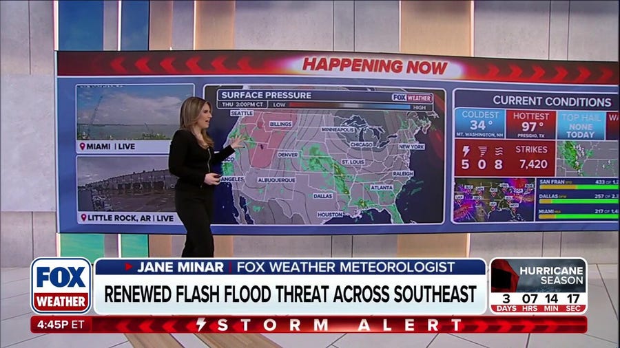 Renewed flash flood threat across Southeast