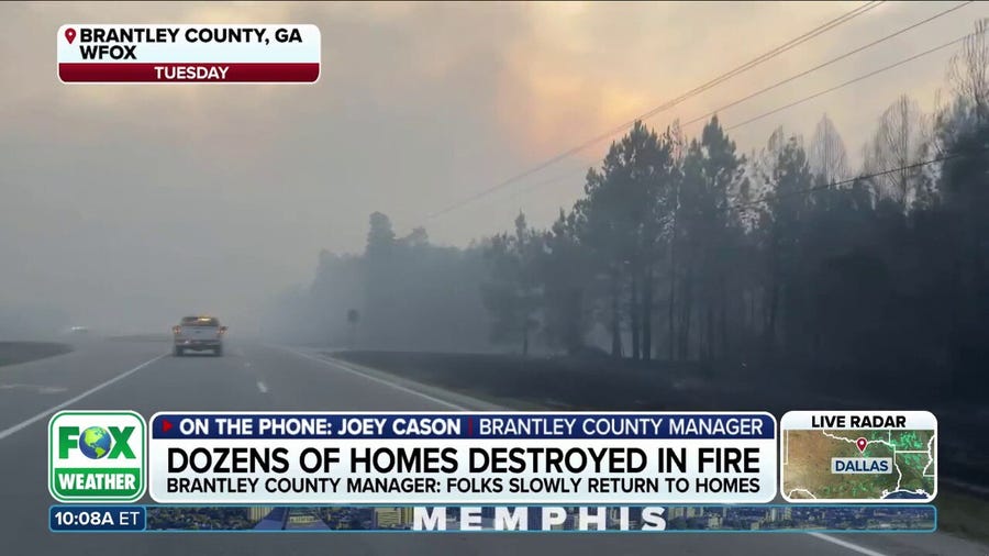 Brantley County wildfire expands past 5,000 acres, destroying over 40 structures as containment efforts continue