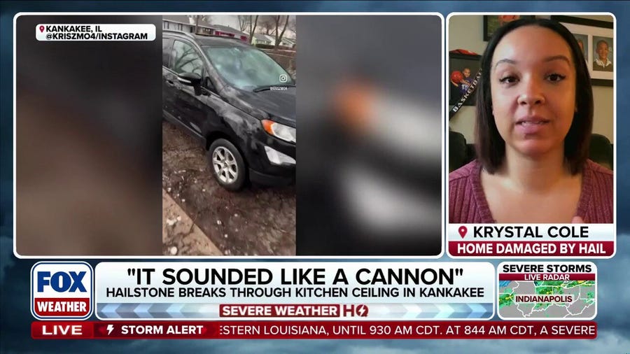 Large hail damages Kankakee home, sounding ‘like a cannon'