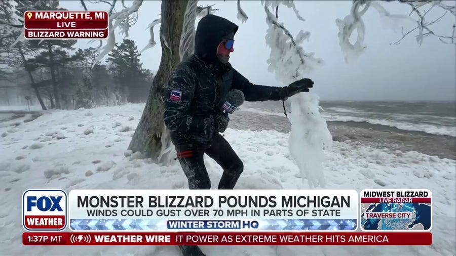Blizzard conditions drastically intensify in Michigan