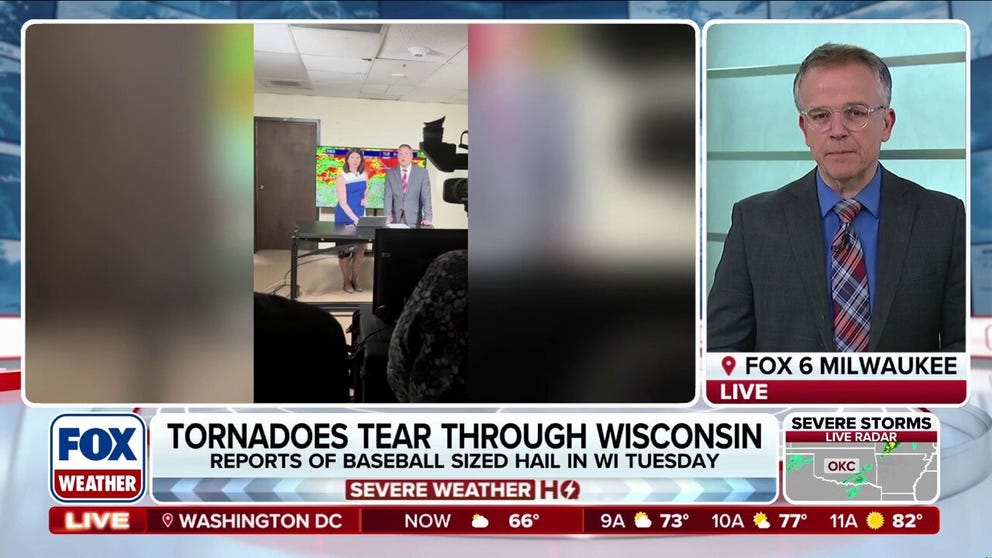 FOX6 Milwaukee staff sheltered-in-place during Tornado Warning Tuesday night