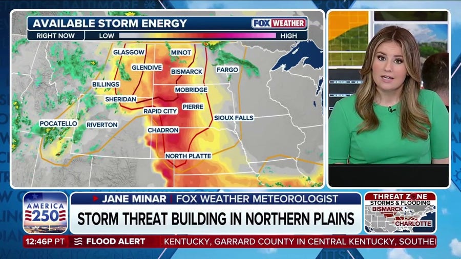 Storm threat builds in the Northern Plains