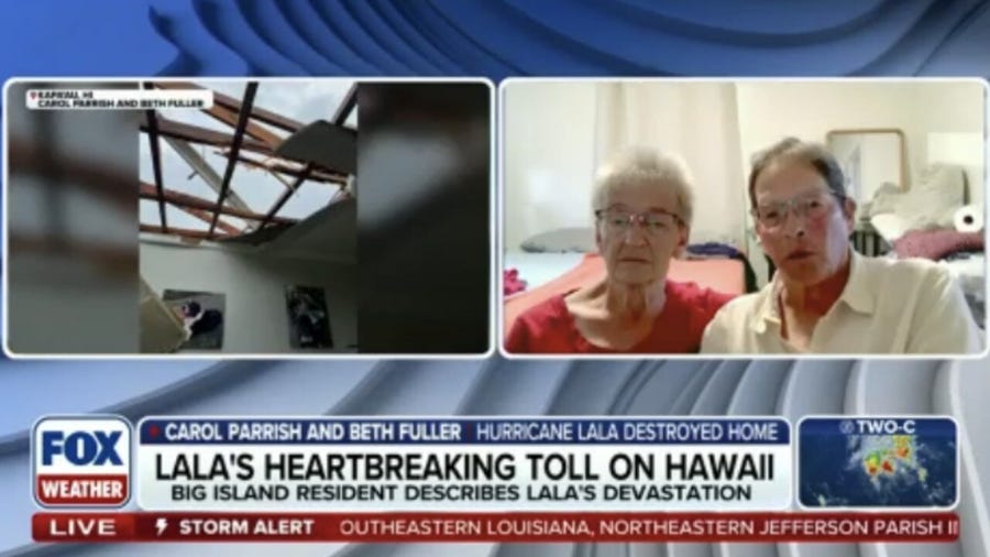 Hawaii couple details how they survived Hurricane Lala's wrath