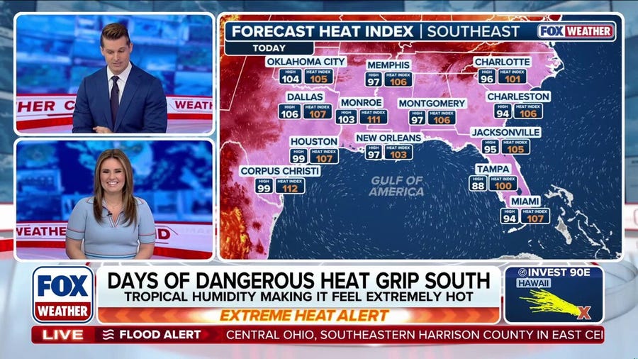 Dangerous heat lingers across 72 million in the South, with some relief in sight