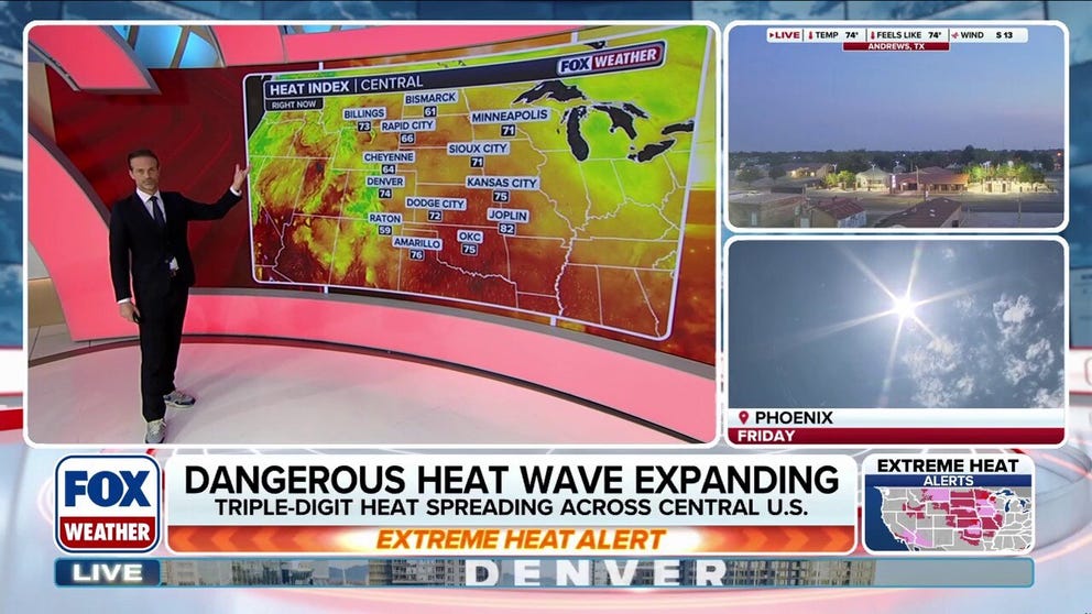 Life-threatening temperatures are gripping portions of more than 20 states from California to Illinois. 85 million Americans are under heat alerts as triple-digit temps sweep across the region.