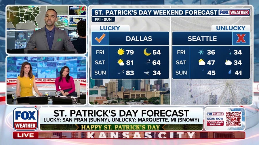 Lucky vs Unlucky: Which cities will luck out with good weather this Saint Patrick's Day