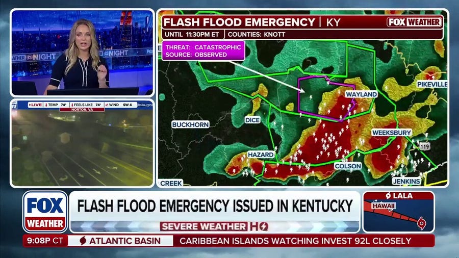 Flash Flood Emergency issued in eastern Kentucky