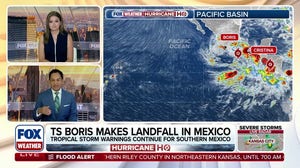 Tropical Storm Boris moves into Mexico while Tropical Storm Cristina moves along Central America
