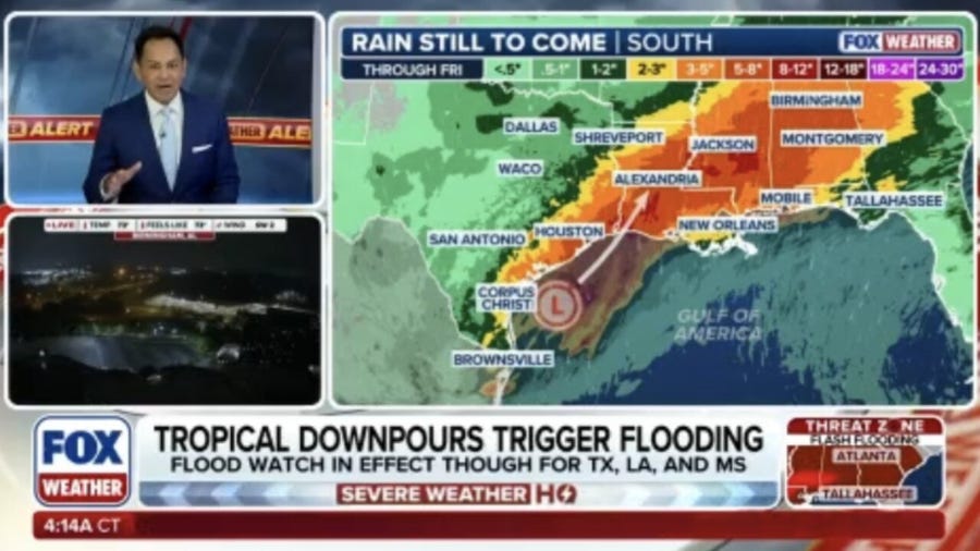 Tropical downpours trigger flooding in the South as Invest 90L develops in the Gulf of America