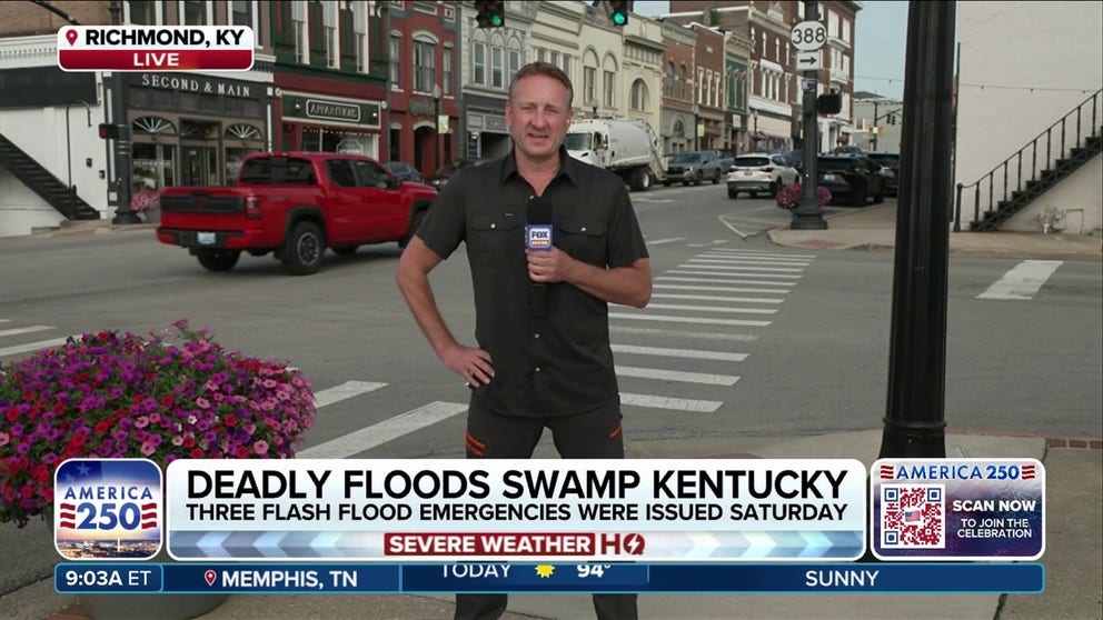 Parts of central Kentucky are finally drying out after flash flooding killed at least 4 people, triggered three Flash Flood Emergencies and prompted numerous water rescues across the state. FOX Weather Senior Correspondent Robert Ray has the latest from Richmond, Kentucky.