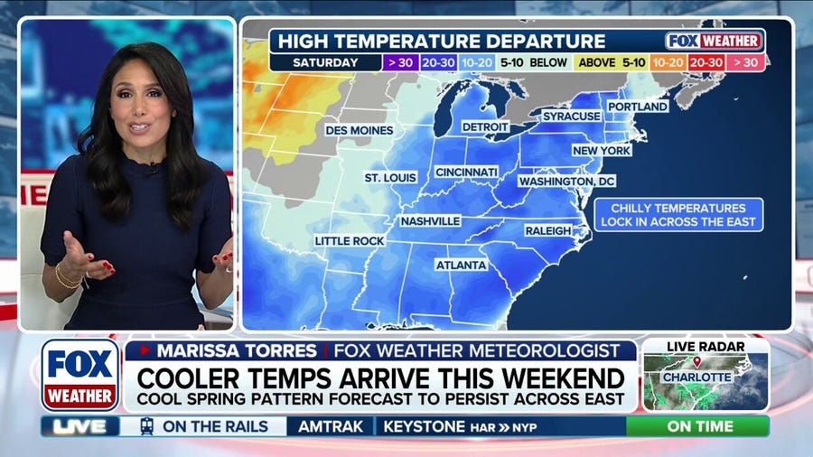 Temperatures to tumble below-average for millions across the East as May nears 