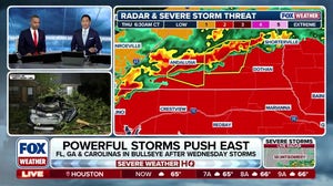 Severe storms push east, raising damaging wind and tornado risks from the Florida Panhandle to the Carolinas