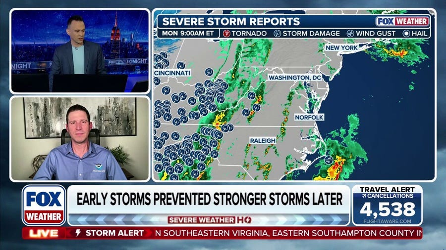 Severe storms in the Mid-Atlantic fail to become major weather outbreak