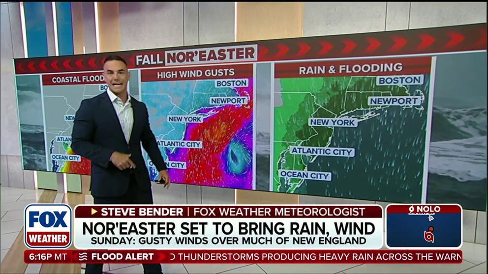 The impacts of the strengthening nor’easter are already being felt along the East Coast ahead of the worst conditions, which are forecast to impact the coast from North Carolina to New England over the weekend. FOX Weather Meteorologist Steve Bender breaks down the fall nor’easter.